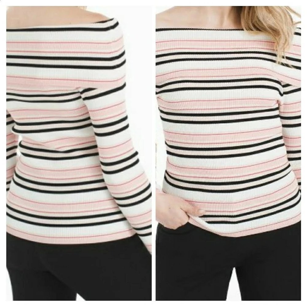 WHBM Long Sleeve Sweater w Fold Down Collar